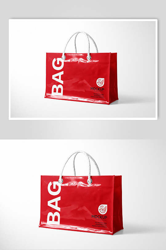 红色手提袋样机-众图网