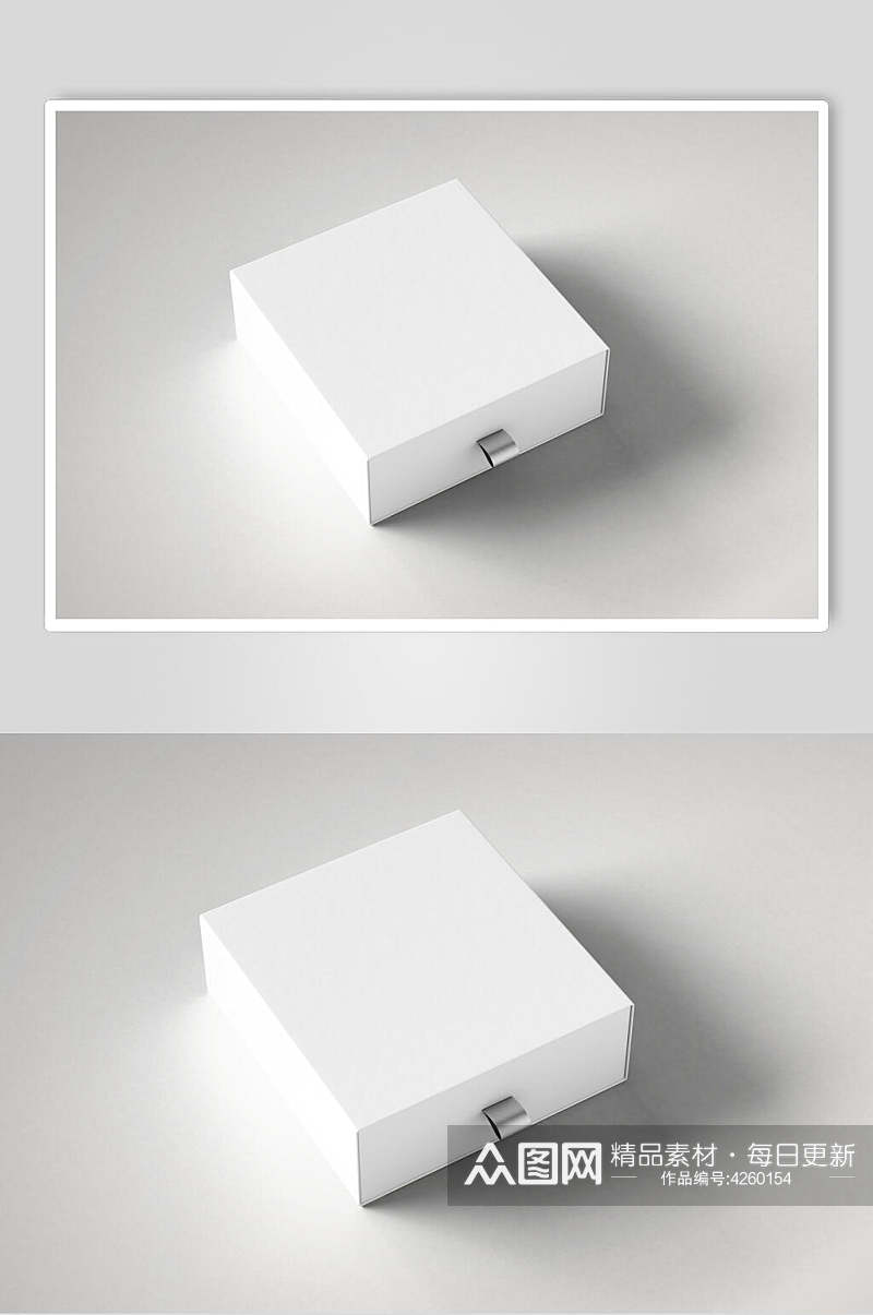 白色抽拉盒包装样机素材