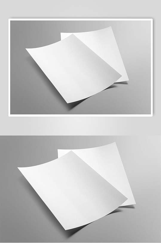 黑白方形大气高端平铺单页纸张样机