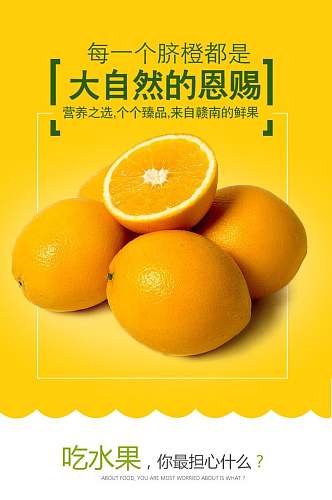 大气脐橙水果手机版淘宝详情页