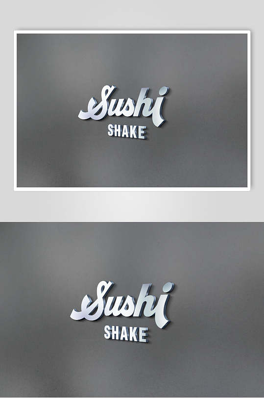 黑色英文简约风标志LOGO展示样机