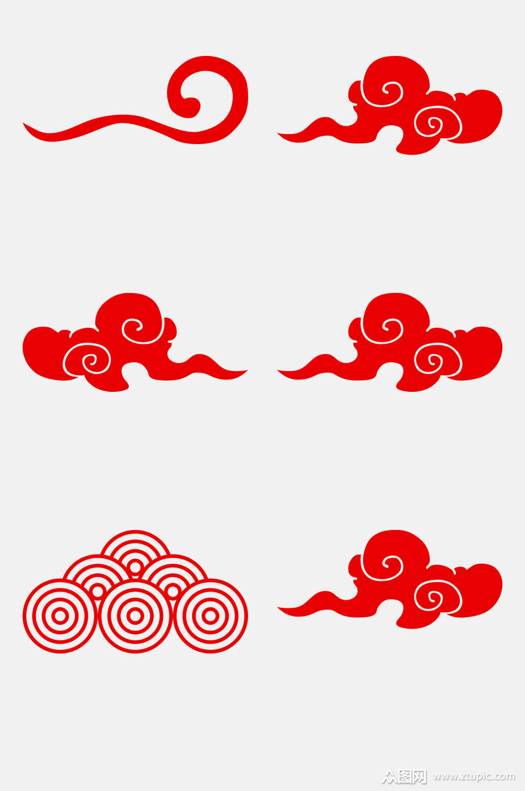 圆圈祥云免抠素材素材