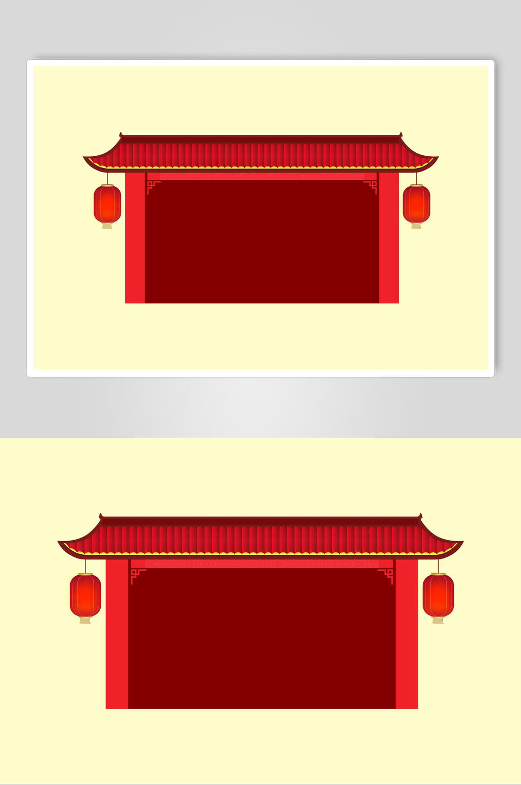 屋檐中式花纹边框素材素材