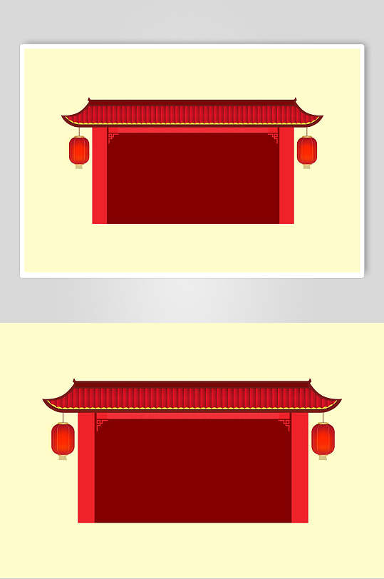 屋檐中式花纹边框素材