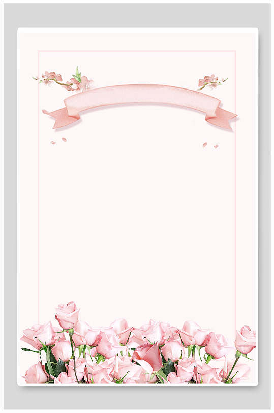 优雅大气洋气清新简约花朵古风背景