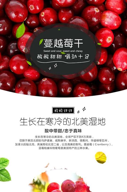 蔓越莓干水果手机版淘宝详情页