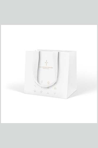 白色创意礼品礼物袋品牌包装盒样机