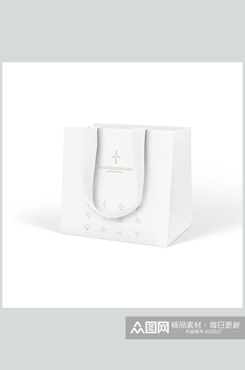 白色创意礼品礼物袋品牌包装盒样机素材