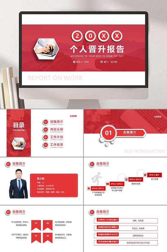 个人晋升报告模板员工晋升ppt