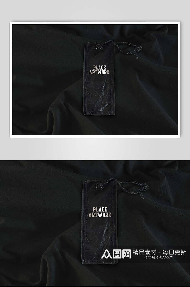 黑色简约风品牌LOGO布料展示样机素材