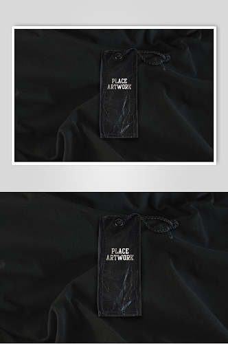 黑色简约风品牌LOGO布料展示样机