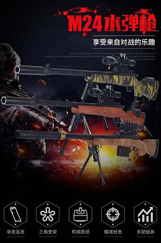 M24水弹枪玩具手机版电商详情页