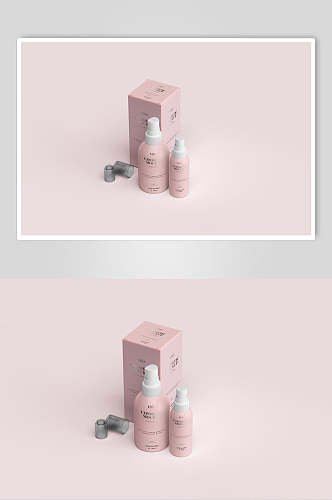 粉色包装盒化妆品样机