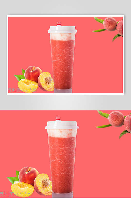 水蜜桃芝士桃桃饮品图片