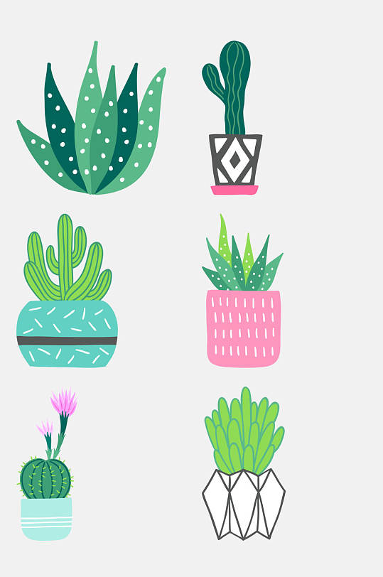 绿植手绘仙人掌免抠素材
