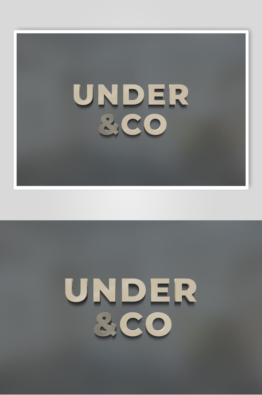 黑金简约时尚标志LOGO展示样机素材
