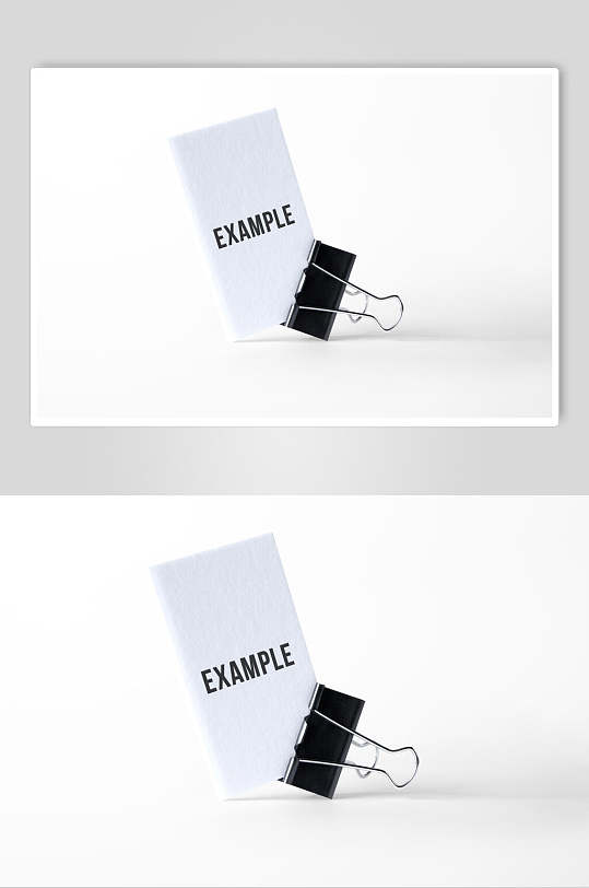 夹子黑白纸张大气高端名片样机
