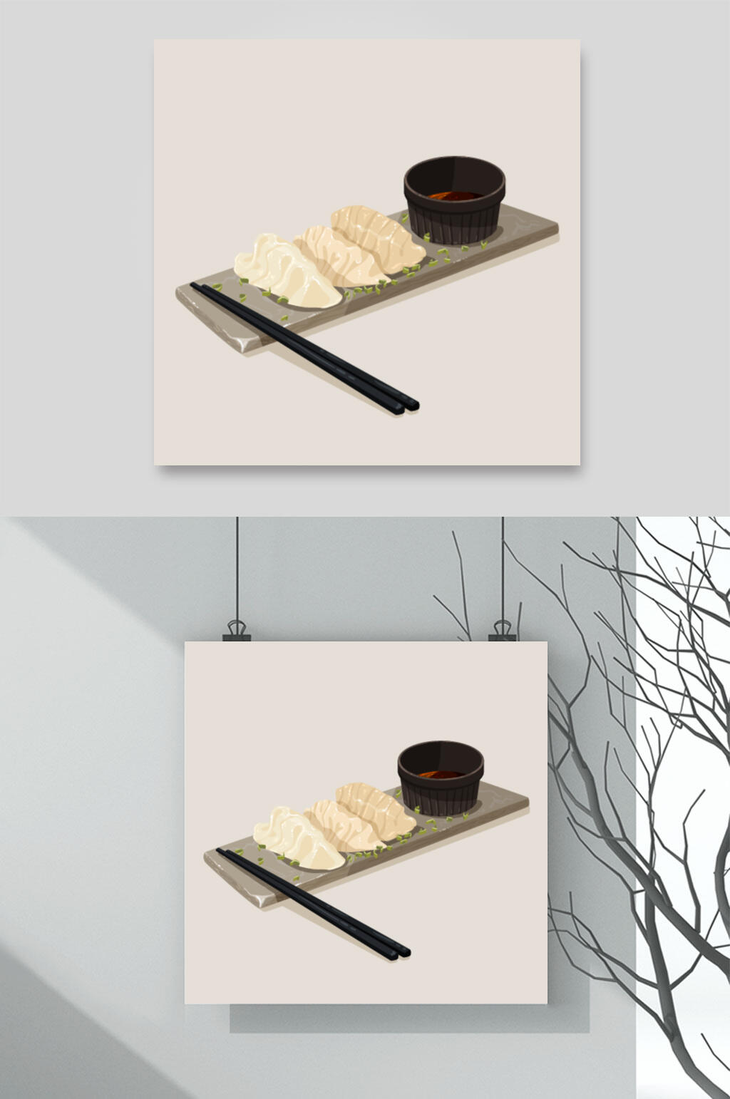 饺子美食矢量素材素材