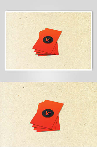 橙色图标大气高端纸张卡片名片样机