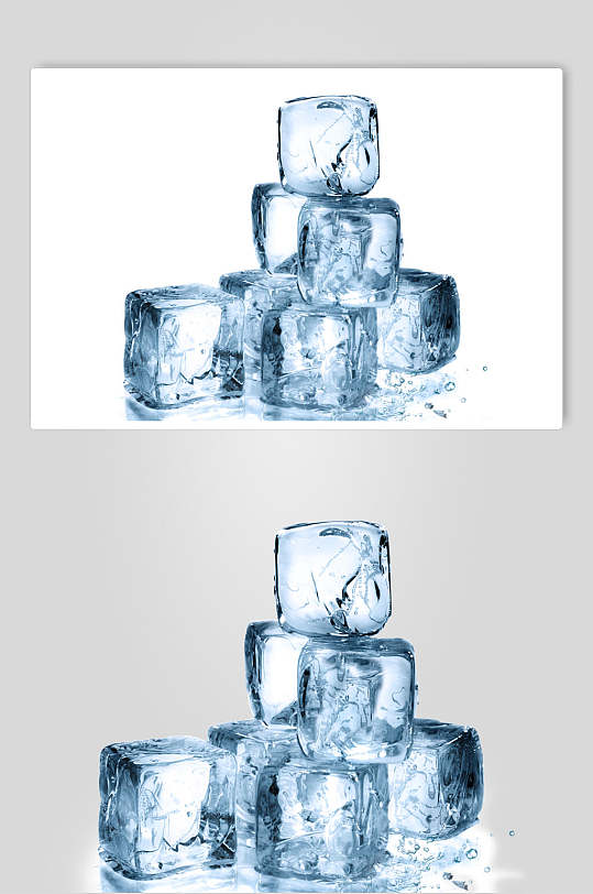 大气时尚液体水花优雅蓝白冰块图片