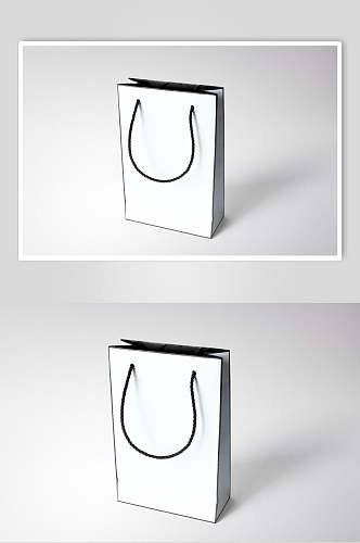 白色简约礼品礼物袋品牌包装盒样机