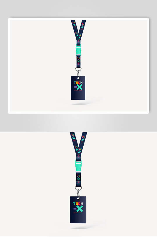 简约时尚挂式挂绳入场证工作证样机