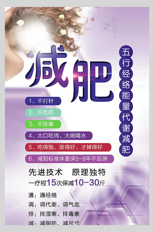 紫色减肥瘦身海报