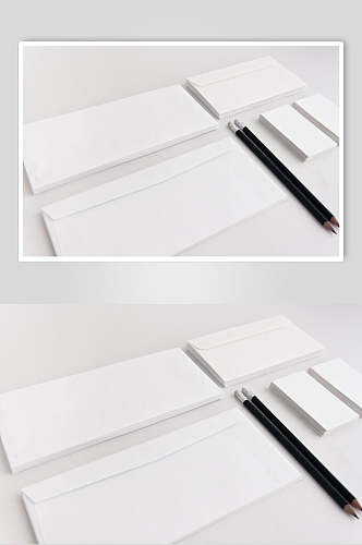 笔方形白色大气高端单页纸张样机