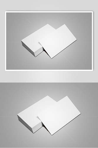 纸张立体留白灰白方形清新名片样机
