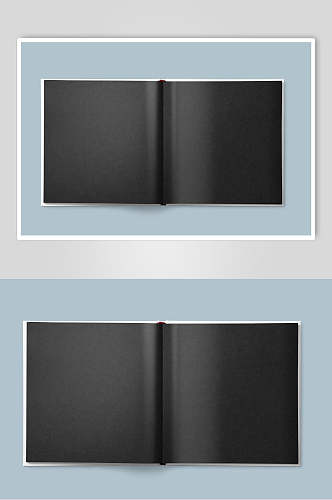 简约方形阴影黑蓝书籍封面内页样机