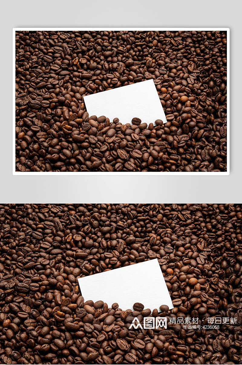 咖啡豆白纸片咖啡品牌VI样机素材