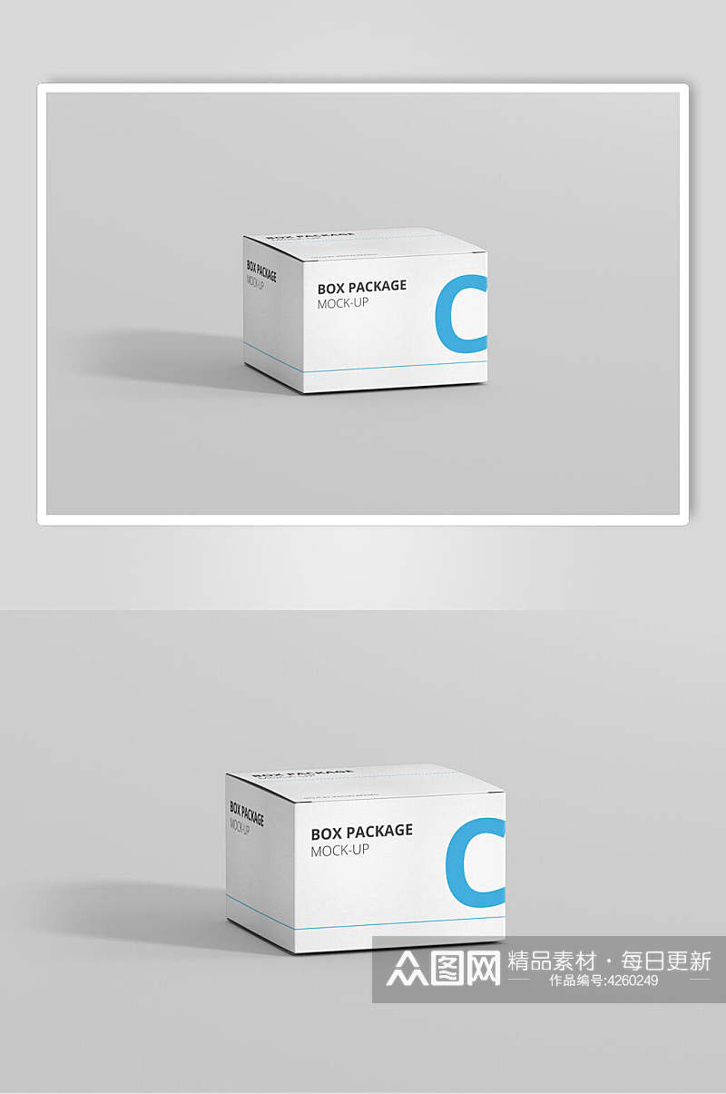 创意白色纸盒包装贴图样机素材