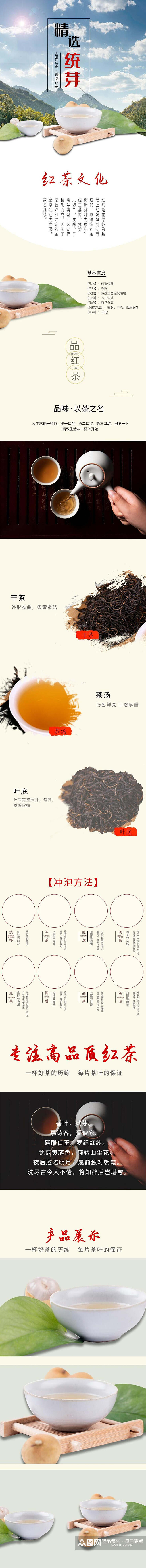 大气红茶文化茶饮类手机版详情页素材