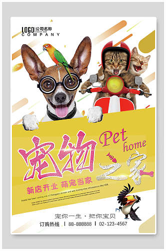 狗狗和猫咪宠物店海报