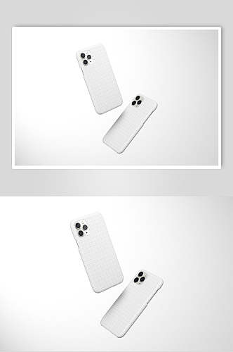纯白色三摄像头手机壳贴图样机