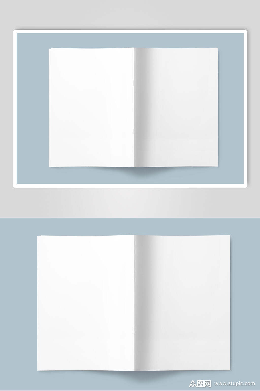白色书籍封面内页样机素材