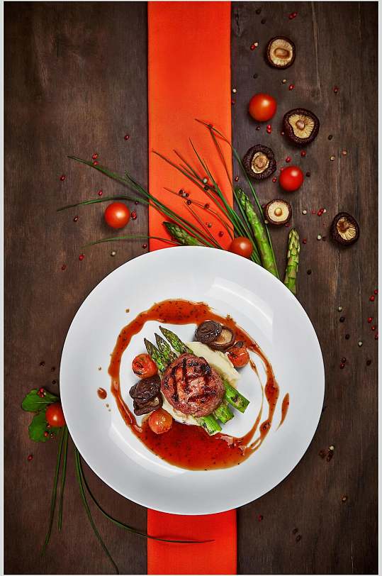 西餐摆盘牛肉食物美食图片