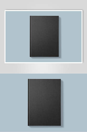 黑蓝方形大气时尚书籍封面内页样机