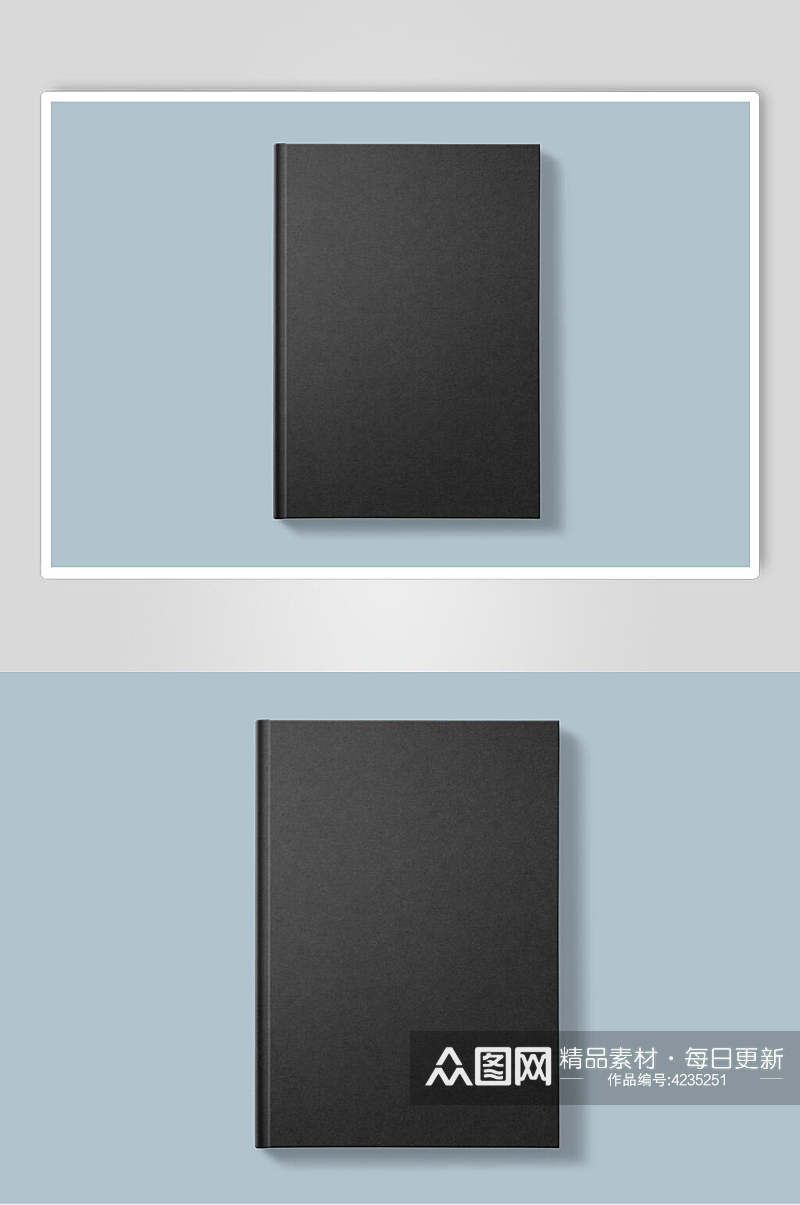 黑蓝方形大气时尚书籍封面内页样机素材