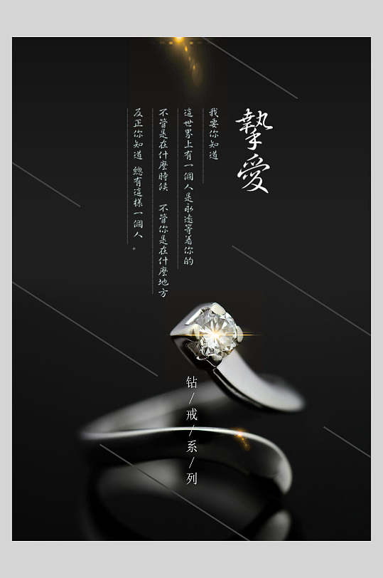 挚爱结婚钻石戒指海报
