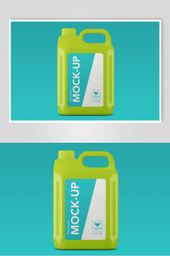 蓝绿简约英文清新塑料瓶包装样机