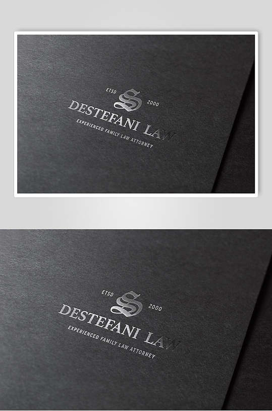 银色烫金标志LOGO展示样机-众图网