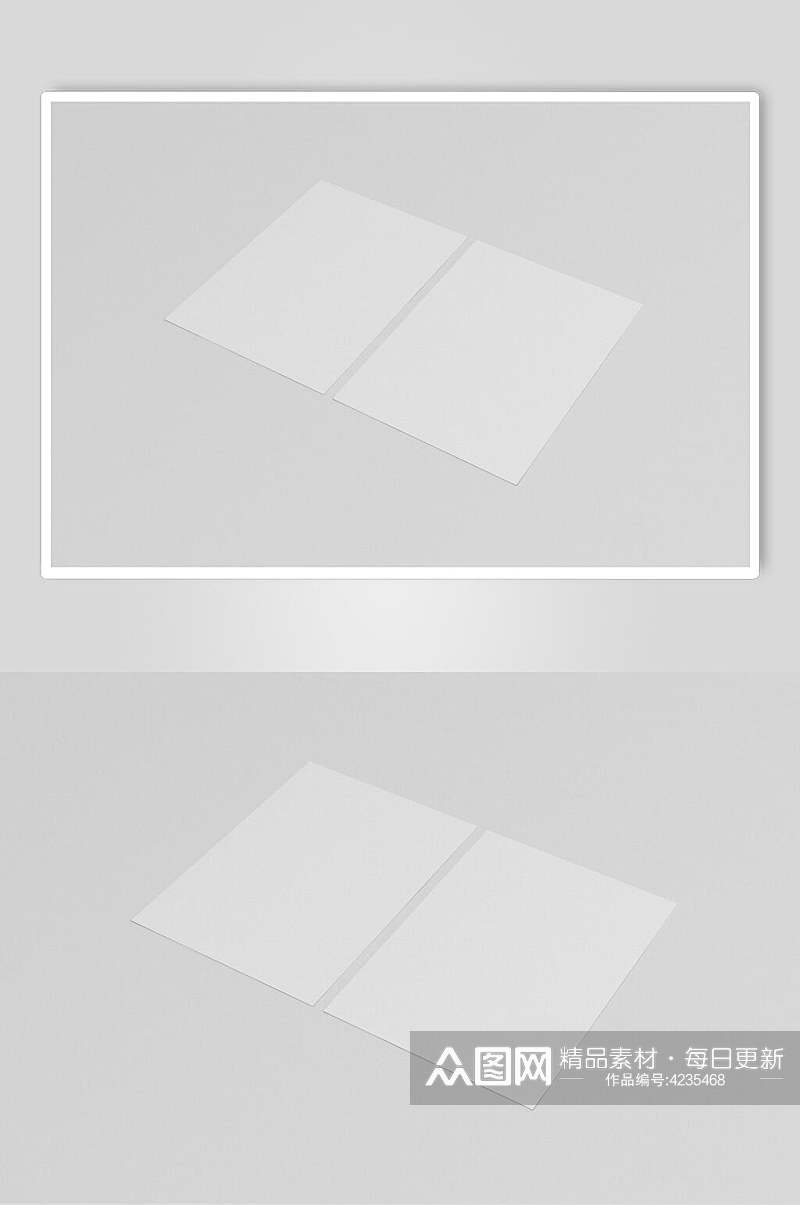 灰色纸张大气高端方形清新名片样机素材