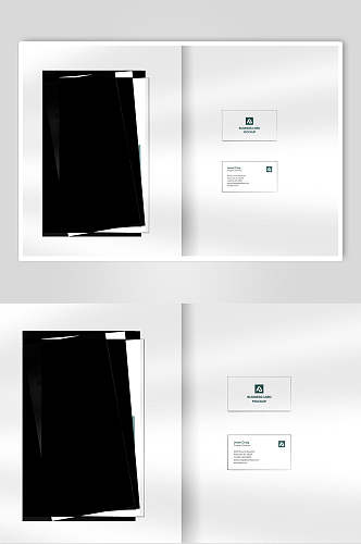 黑白纸张大气高端三折页展示样机