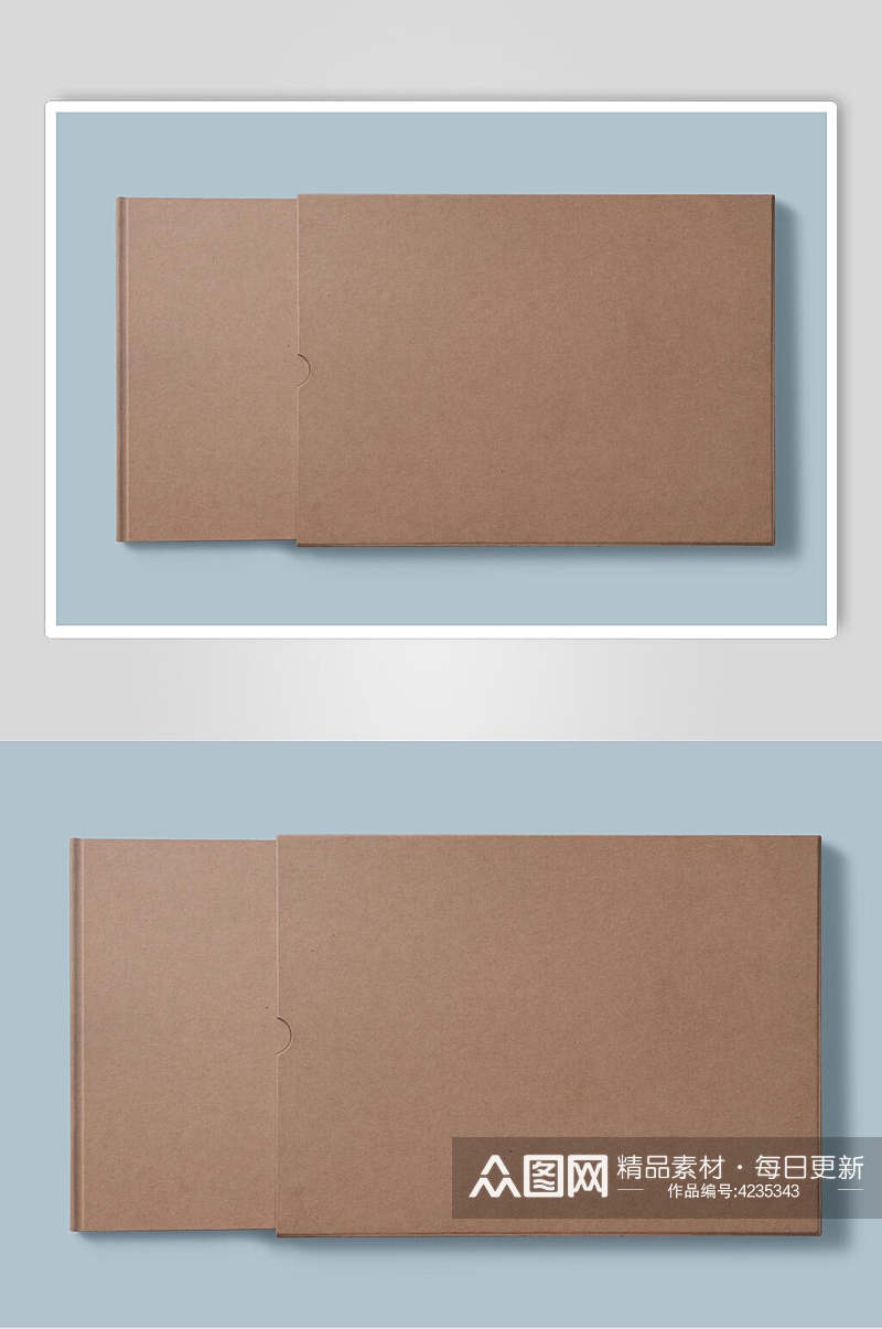 方形黄蓝大气高端书籍封面内页样机素材