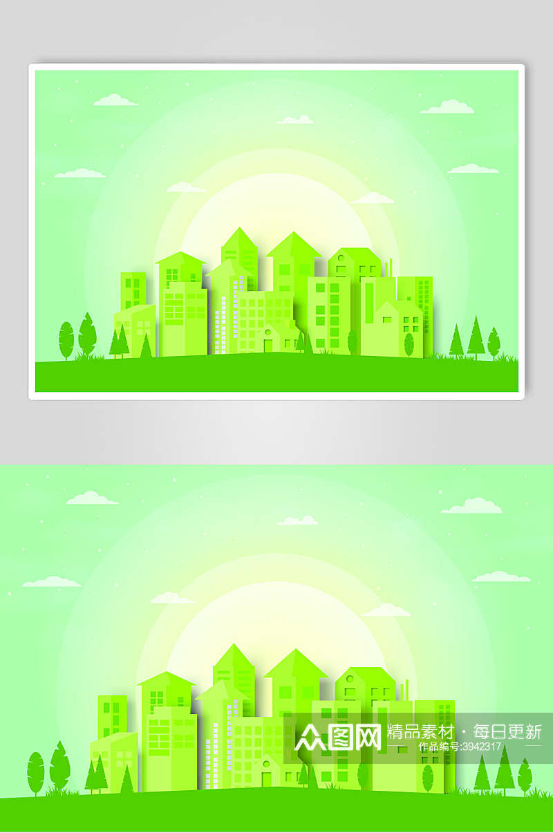 绿城市绿色环保矢量素材素材