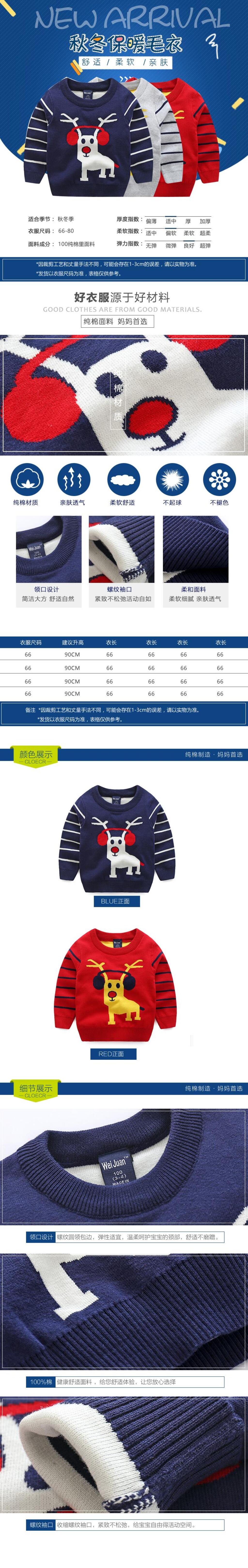 秋冬保暖毛衣童装手机版电商详情页素材