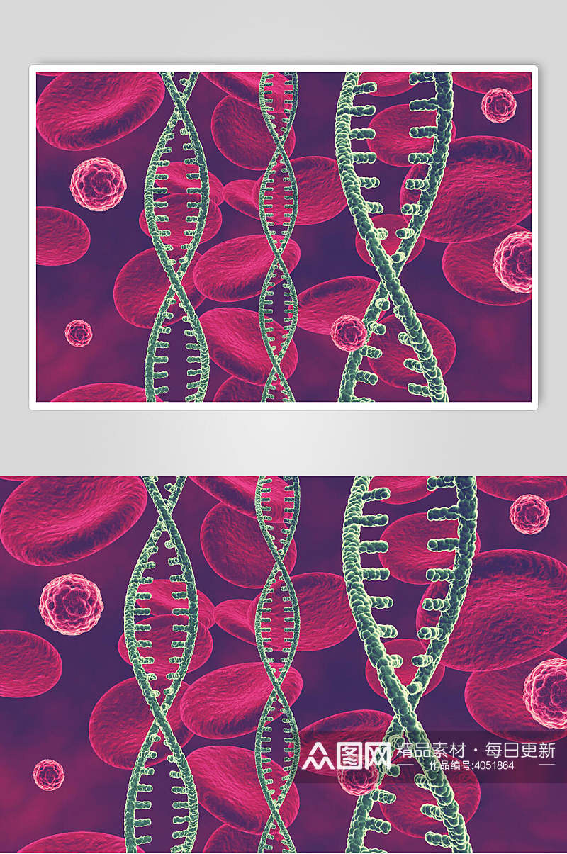 绿色干细胞医学病毒图片素材
