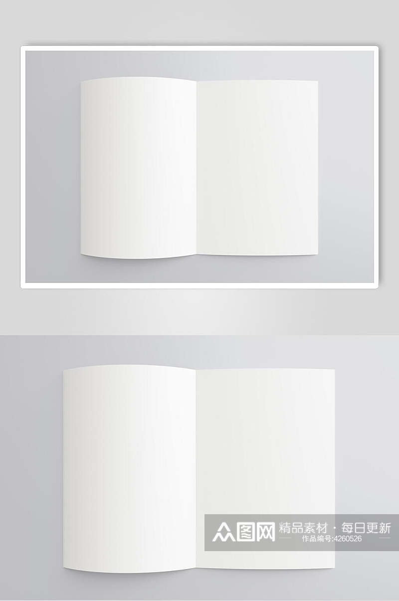 白色极简书籍画册贴图样机素材
