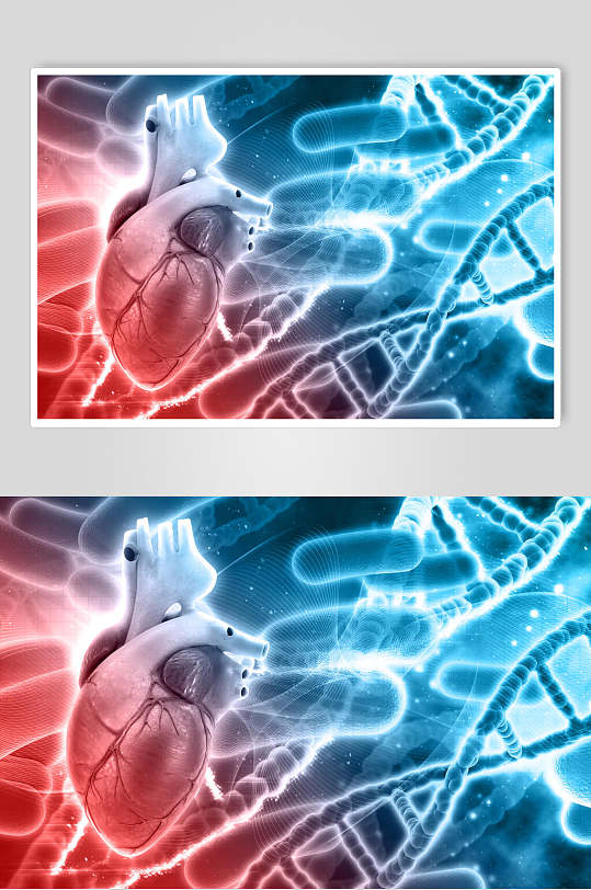 高端大气心脏血管线条医学病毒图片